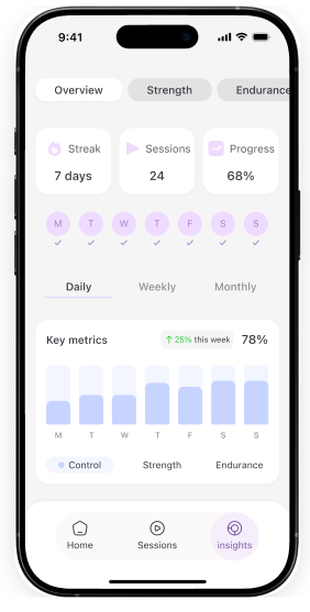 Product page with images of a white device, smartphone, and app interface on a white background.