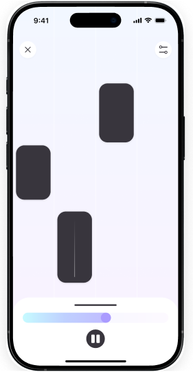 Four smartphone screens displaying different app interfaces on a white background