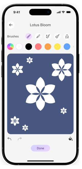 Four smartphone screens displaying different app interfaces on a white background