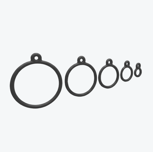 Kegel 360 Black Adapter Rings against white background